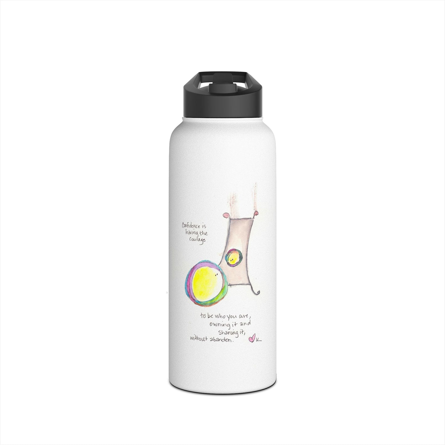 Stainless Steel Water Bottle, Standard Lid - Confidence is Having Courage
