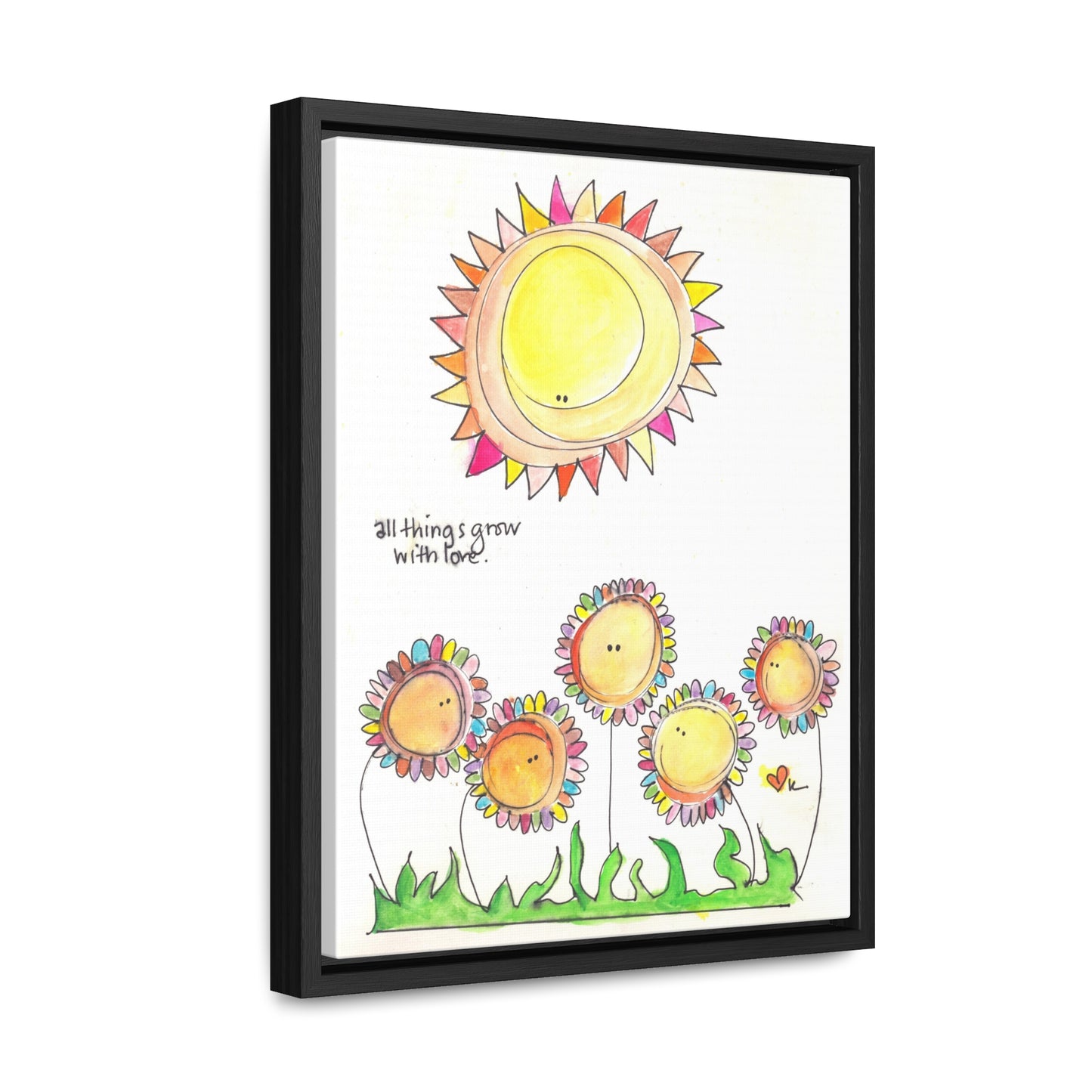 Gallery Canvas with Black Frame - All Things Grow with Love