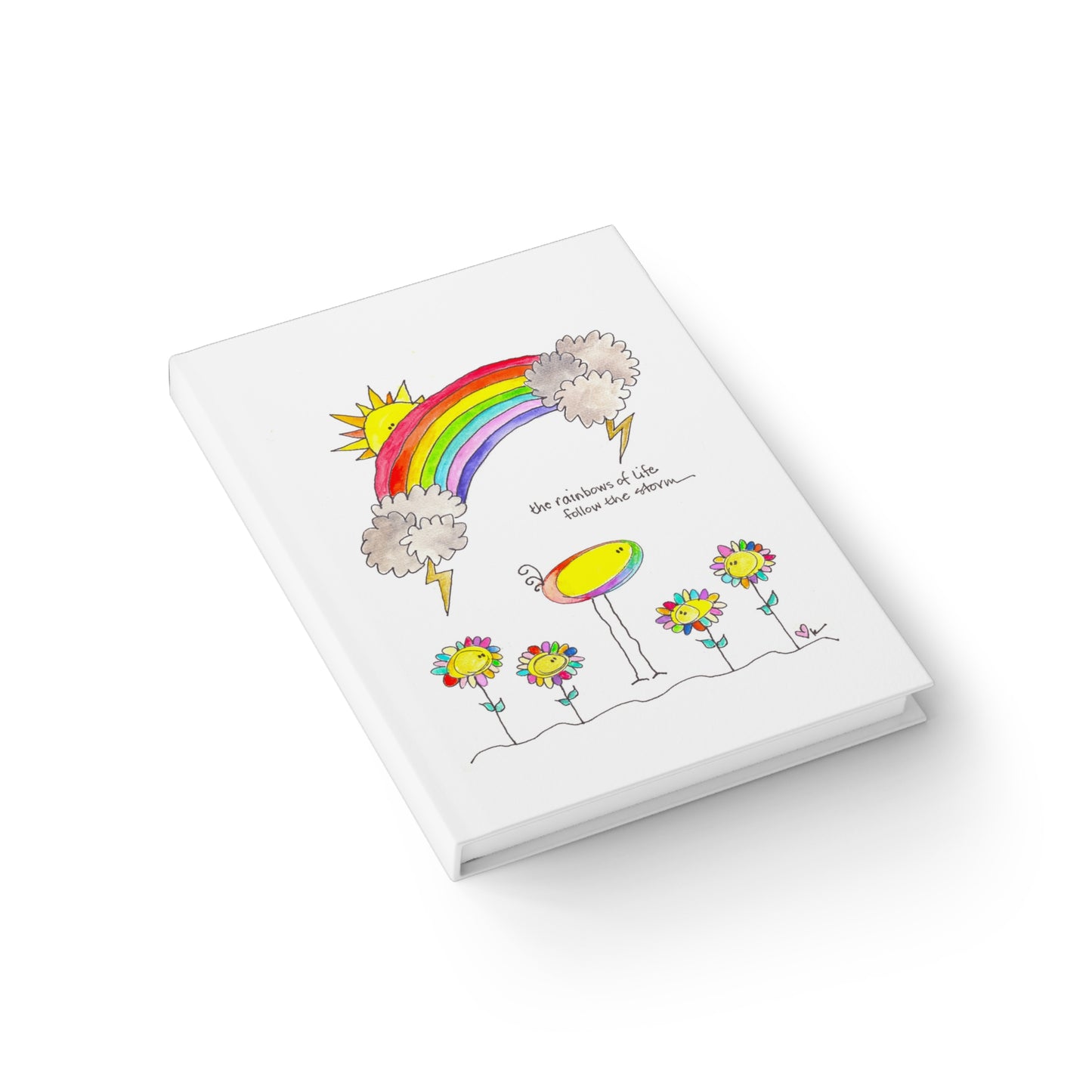 AFSP Indiana Hardcover Journal - Rainbows follow Storms