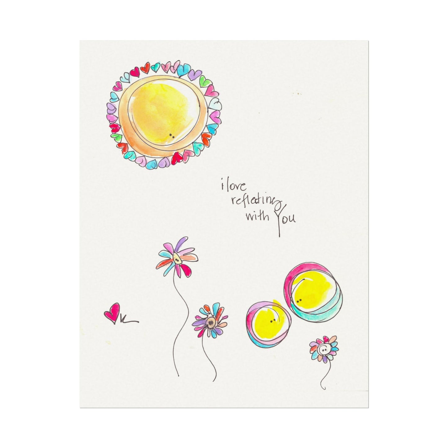 Textured Watercolor Matte Print - Reflecting with You