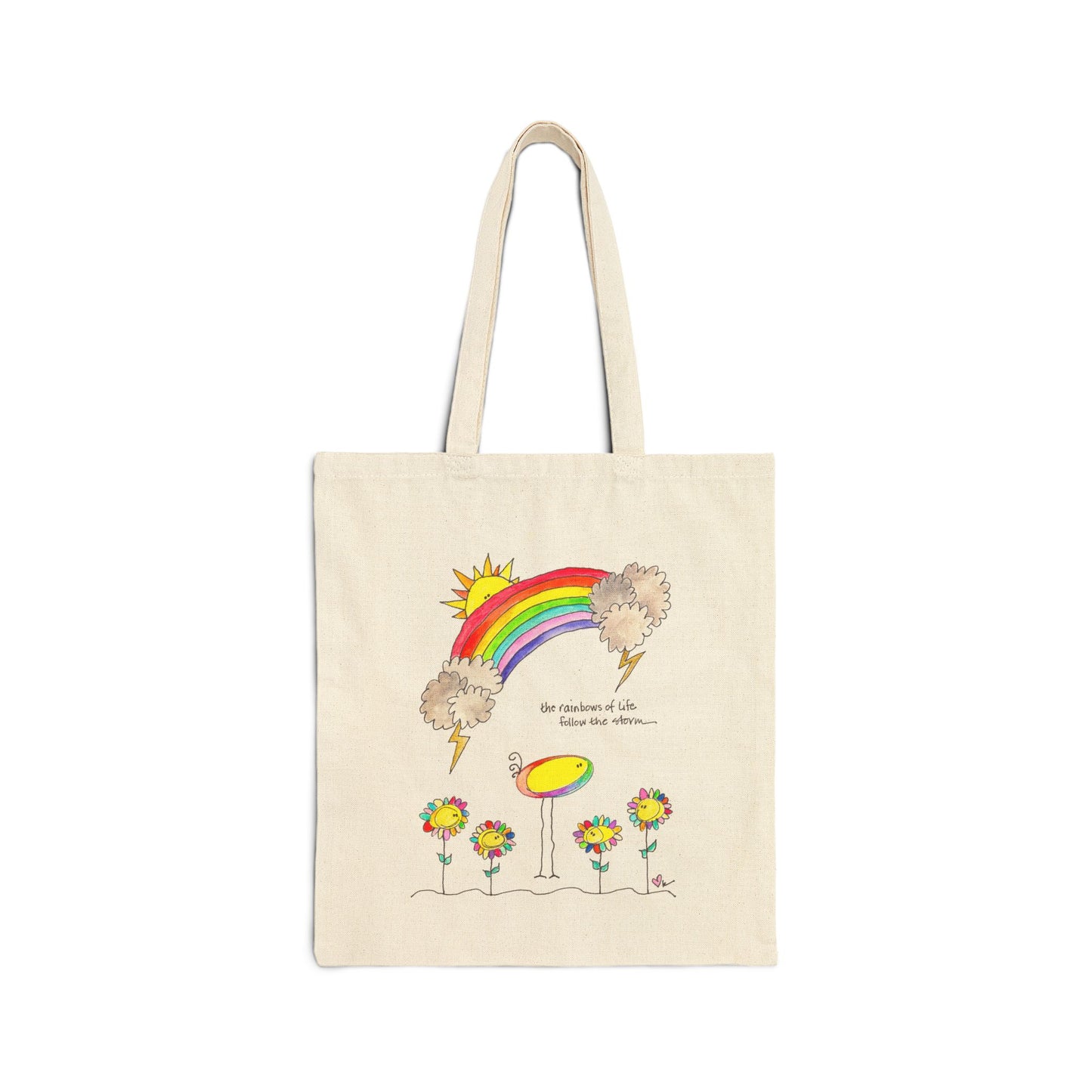 AFSP Indiana Cotton Canvas Tote Bag - Rainbows follow Storms