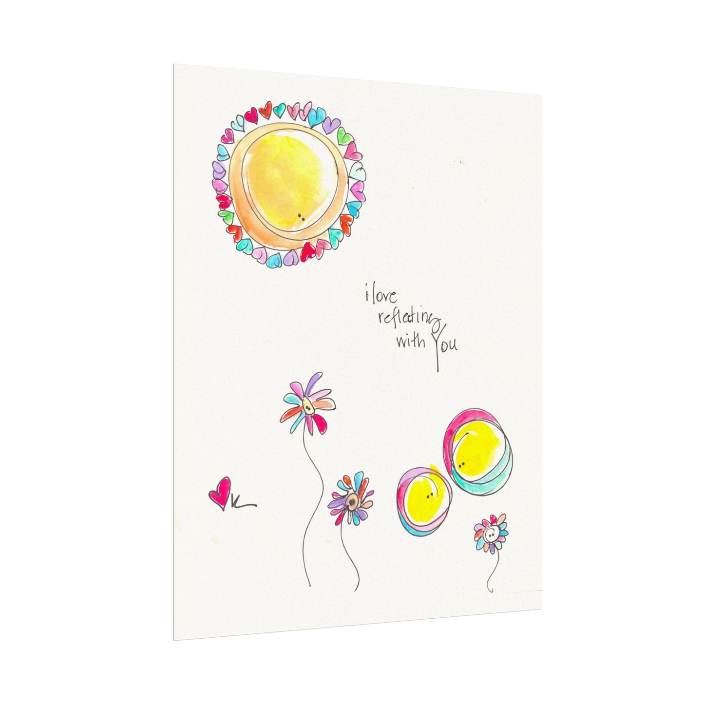 Textured Watercolor Matte Print - Reflecting with You