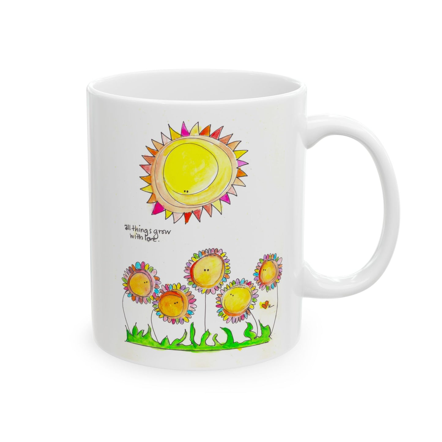 Ceramic Mug, (11oz, 15oz) - All Things Grow with Love