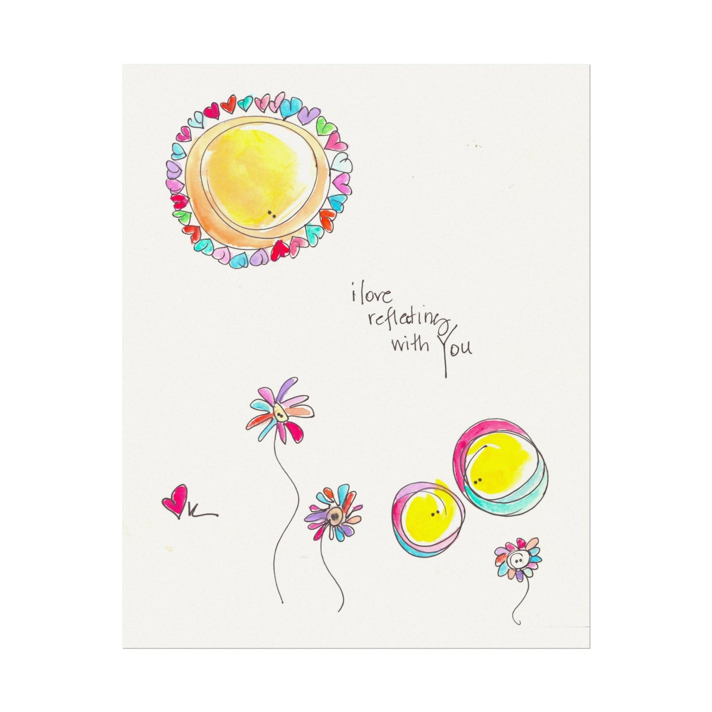 Textured Watercolor Matte Print - Reflecting with You