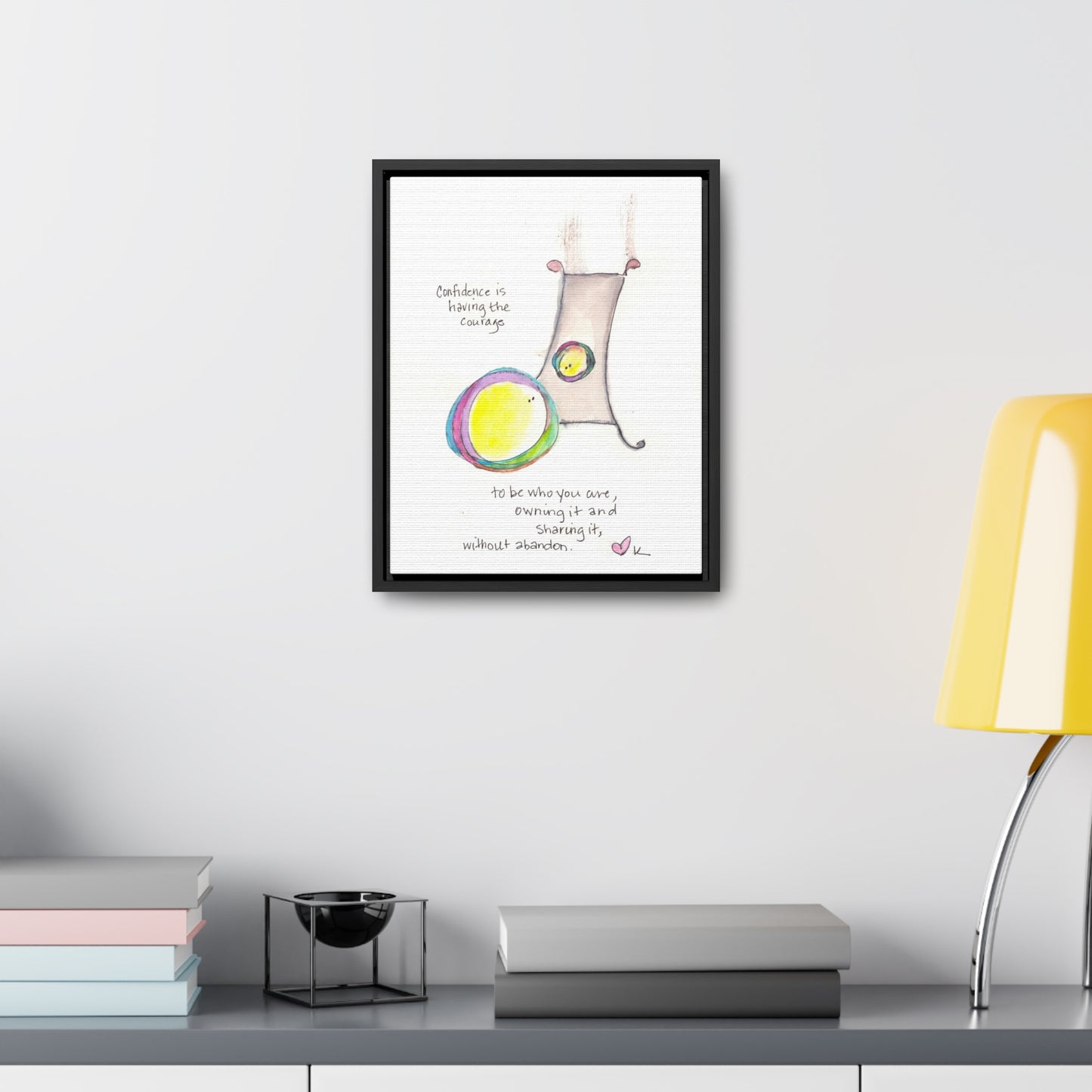 Gallery Canvas with Black Frame - Confidence is Having Courage