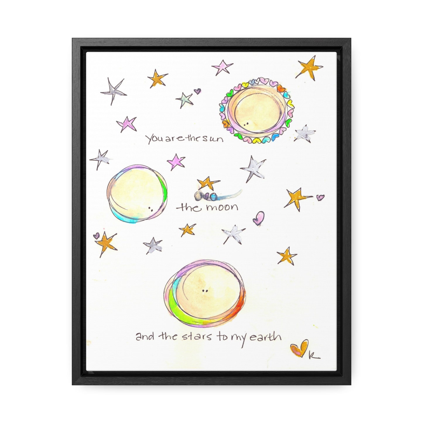 Gallery Canvas with Black Frame - You to My Earth