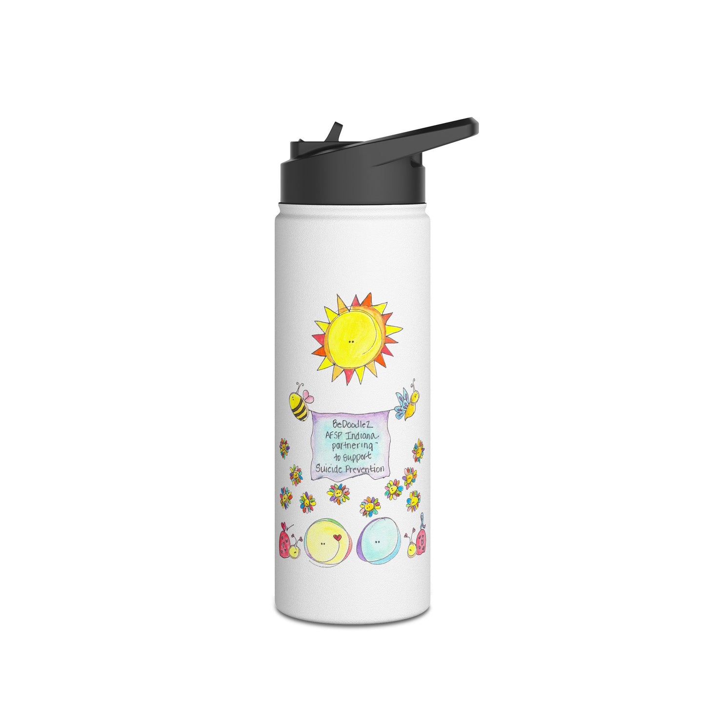 AFSP Indiana Stainless Steel Water Bottle, Standard Lid - Courageous Part of You