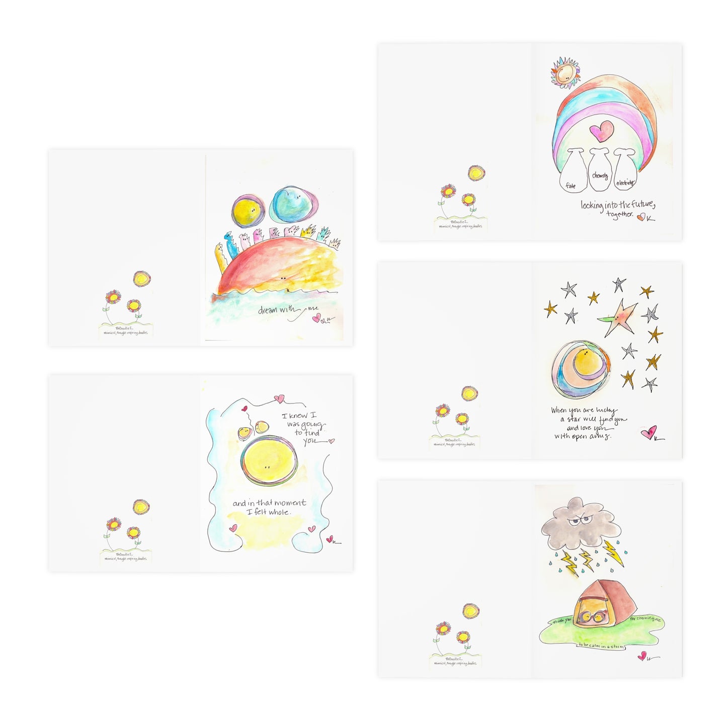 Multi-Design Greeting Cards (5-Pack Variety) - Love Inspired Theme Set One