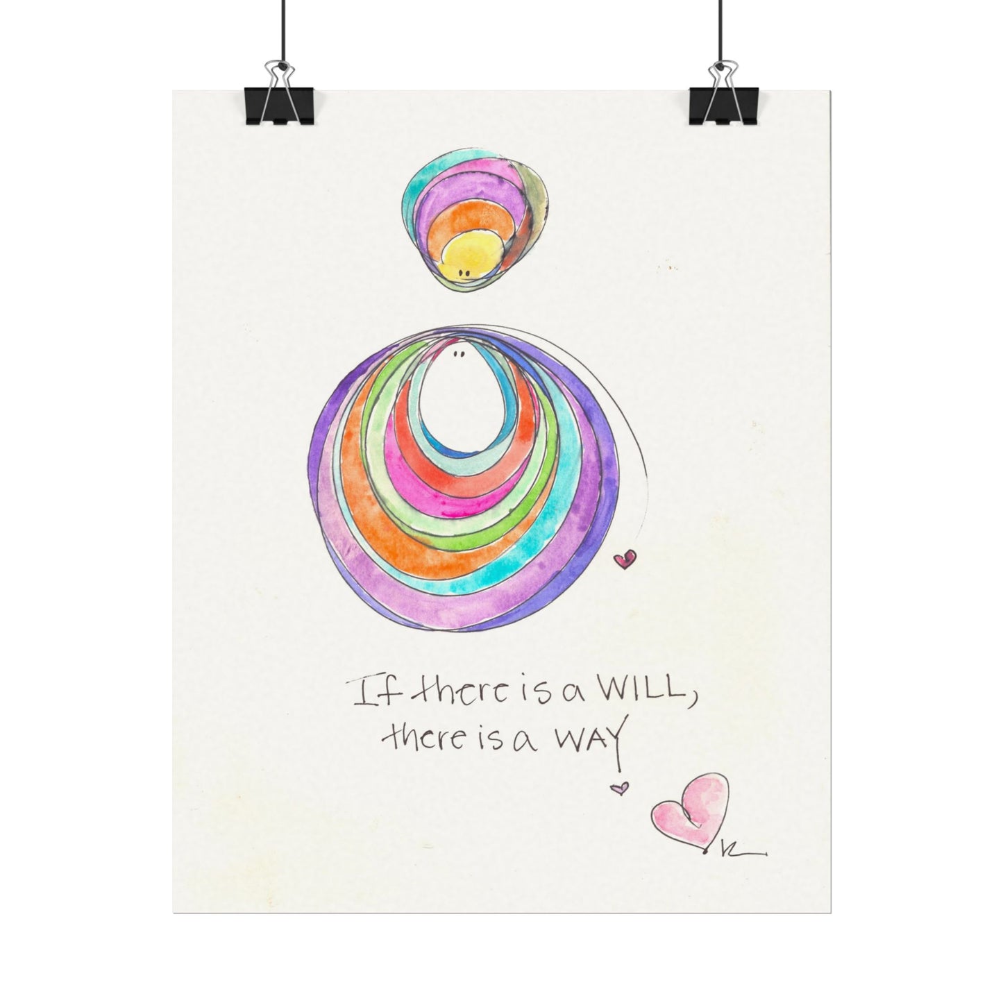 Textured Watercolor Matte Print - If there is a Will