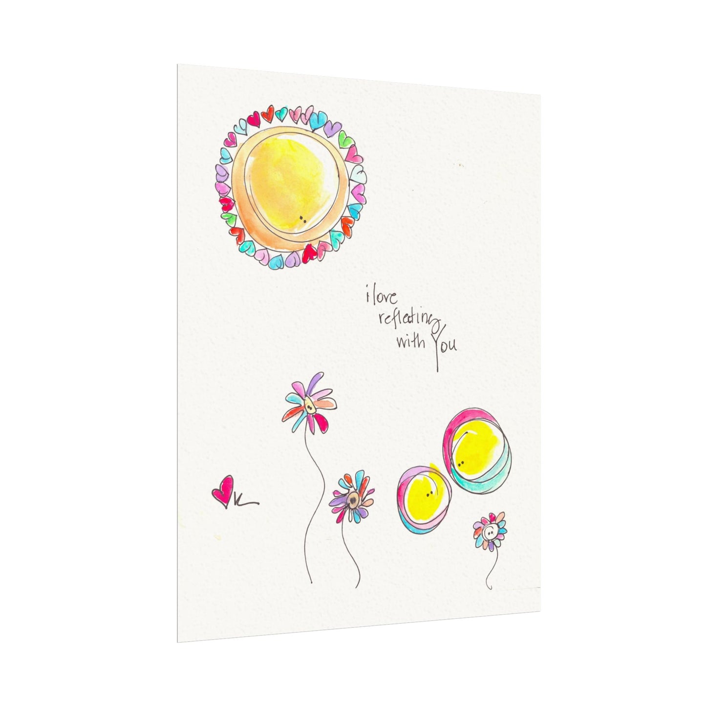 Textured Watercolor Matte Print - Reflecting with You