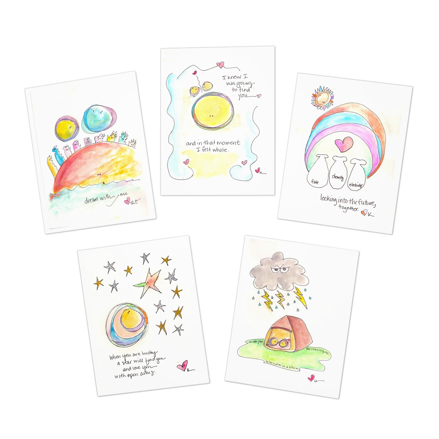 Multi-Design Greeting Cards (5-Pack Variety) - Love Inspired Theme Set One