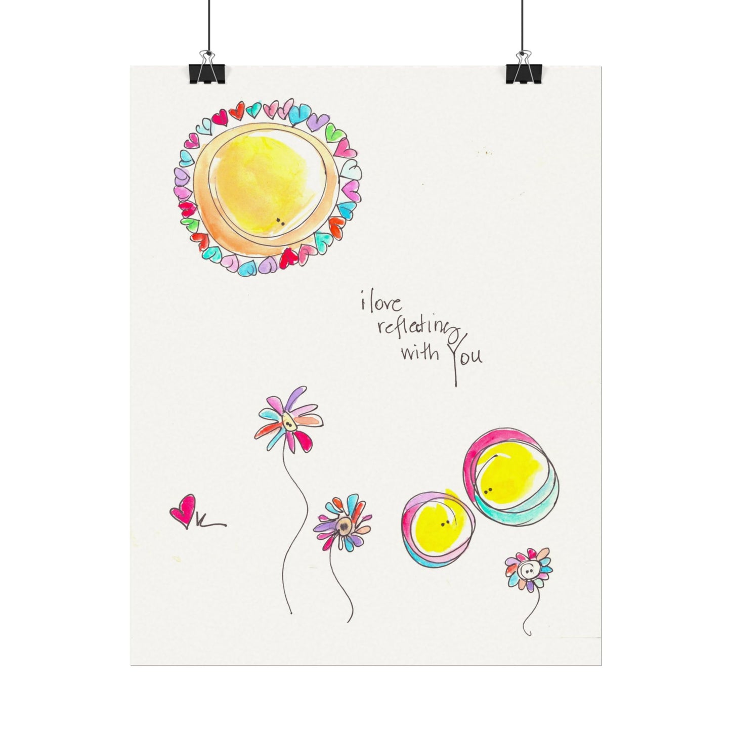 Textured Watercolor Matte Print - Reflecting with You