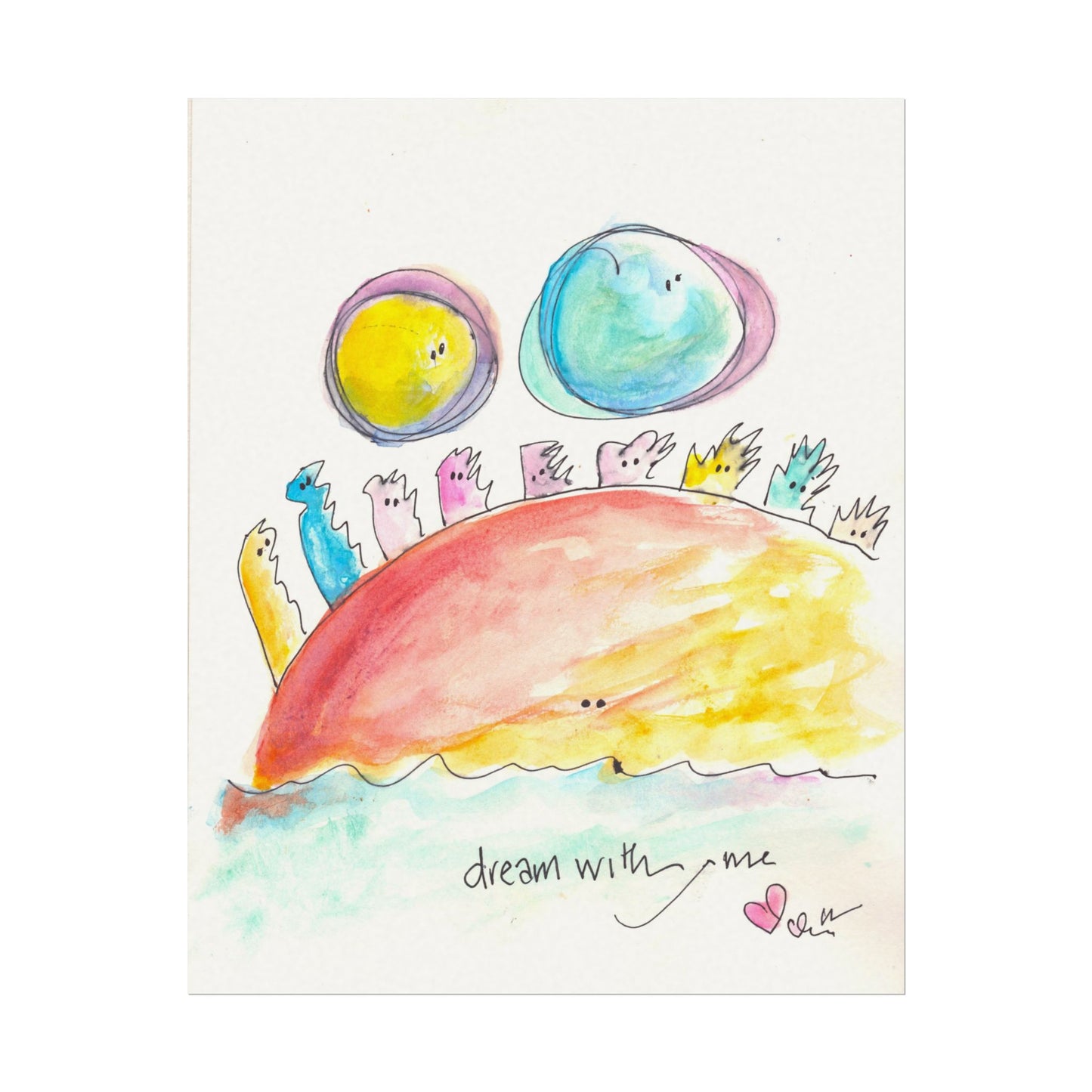 Textured Watercolor Matte Print - Dream with Me
