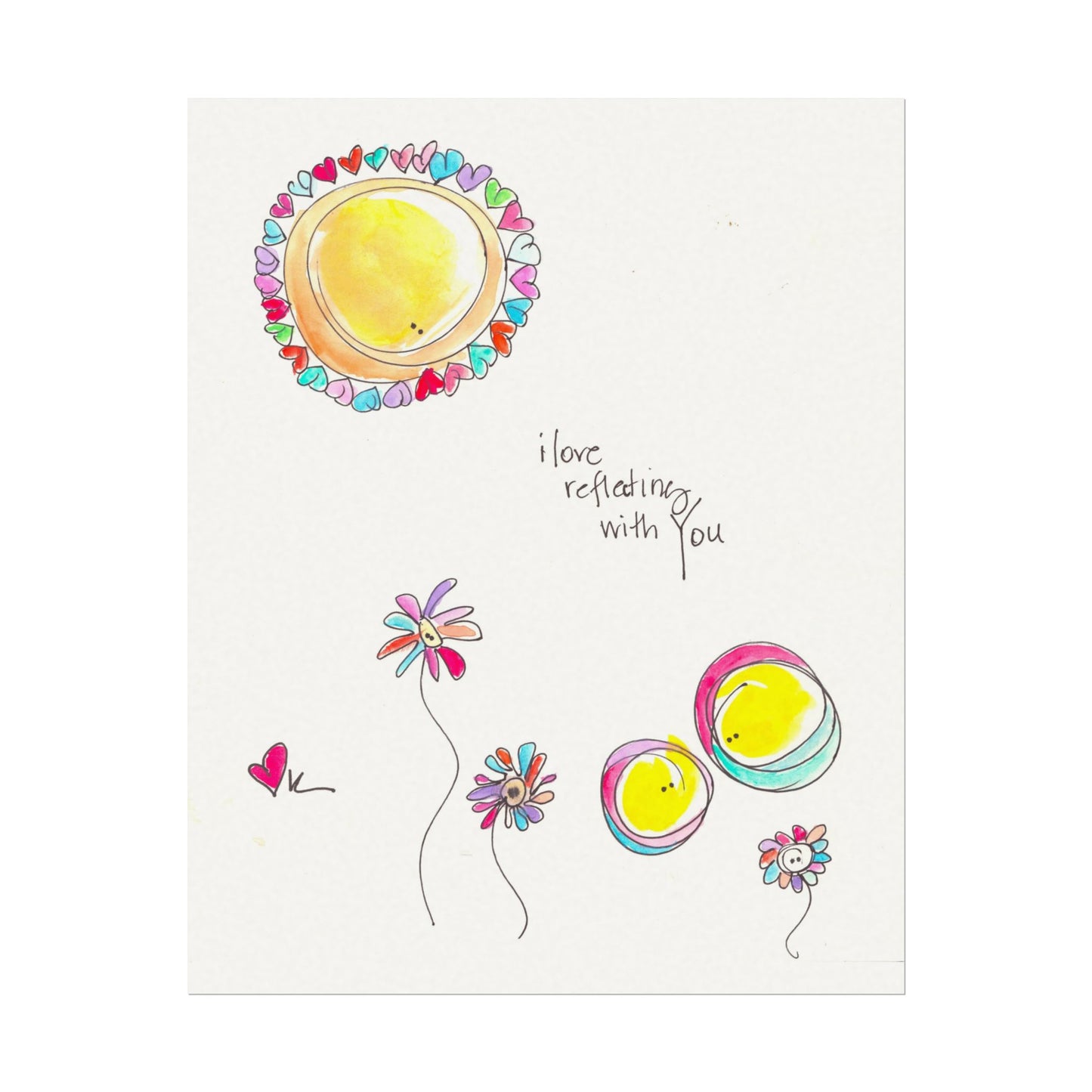 Textured Watercolor Matte Print - Reflecting with You