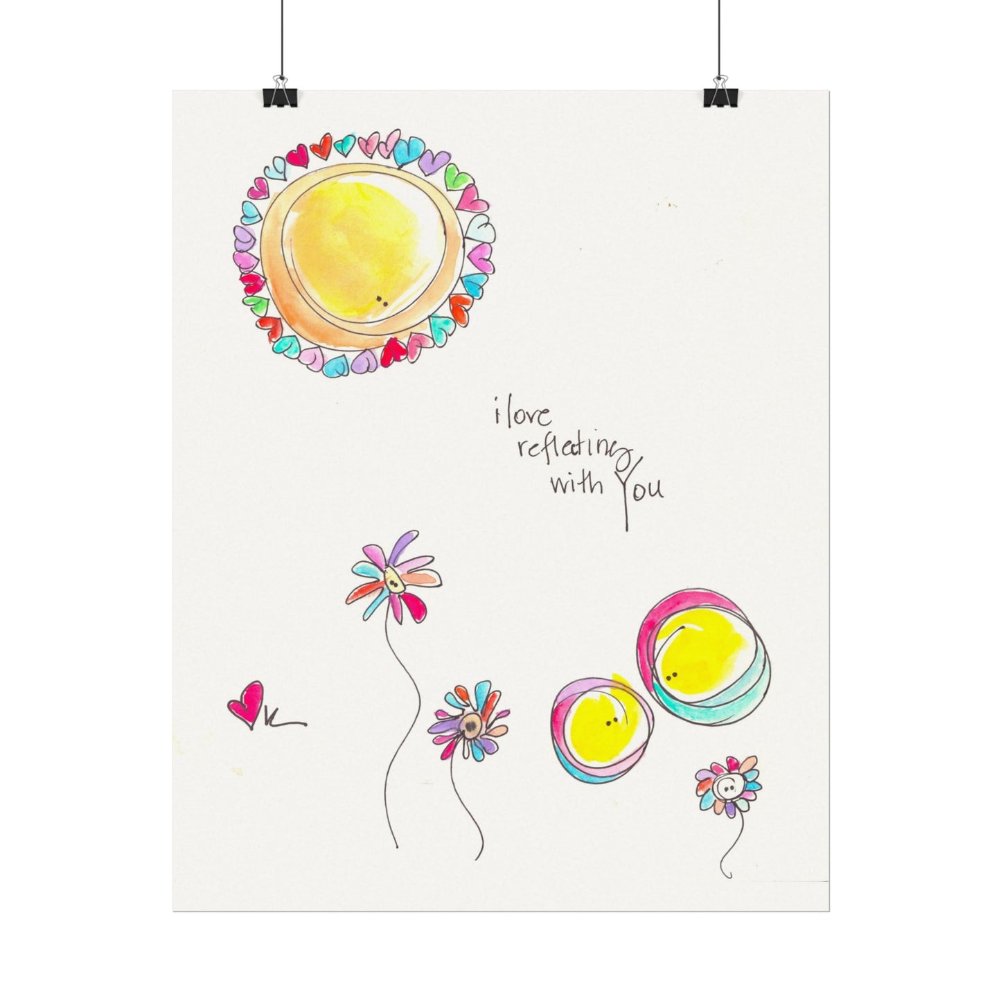 Textured Watercolor Matte Print - Reflecting with You