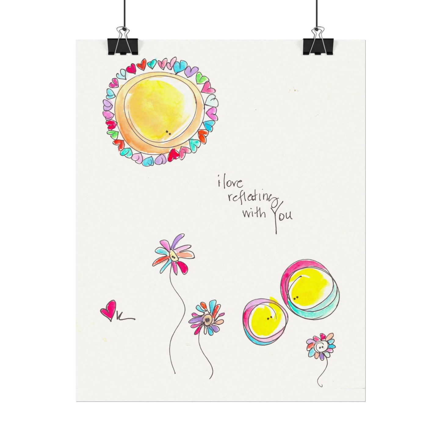 Textured Watercolor Matte Print - Reflecting with You