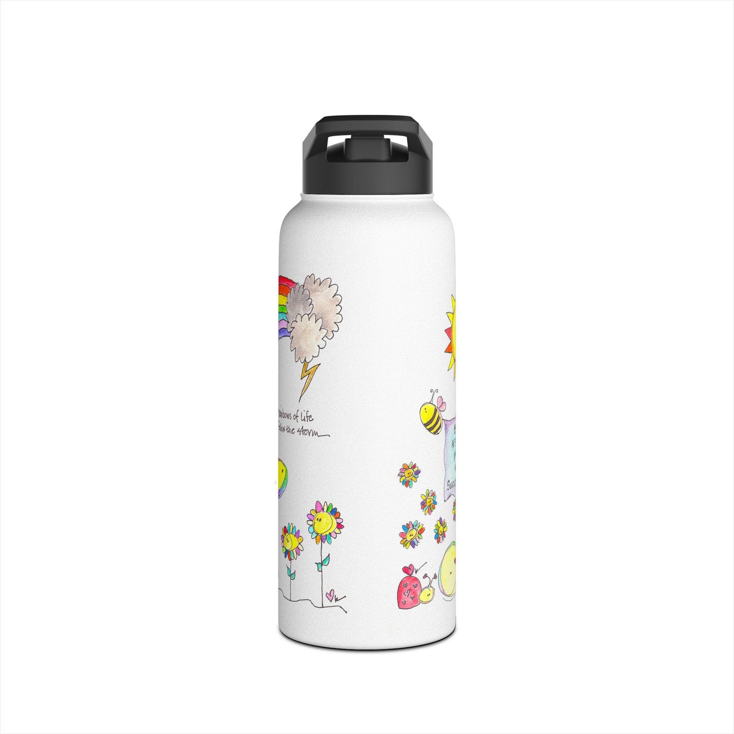 AFSP Indiana Stainless Steel Water Bottle - Rainbows follow Storms