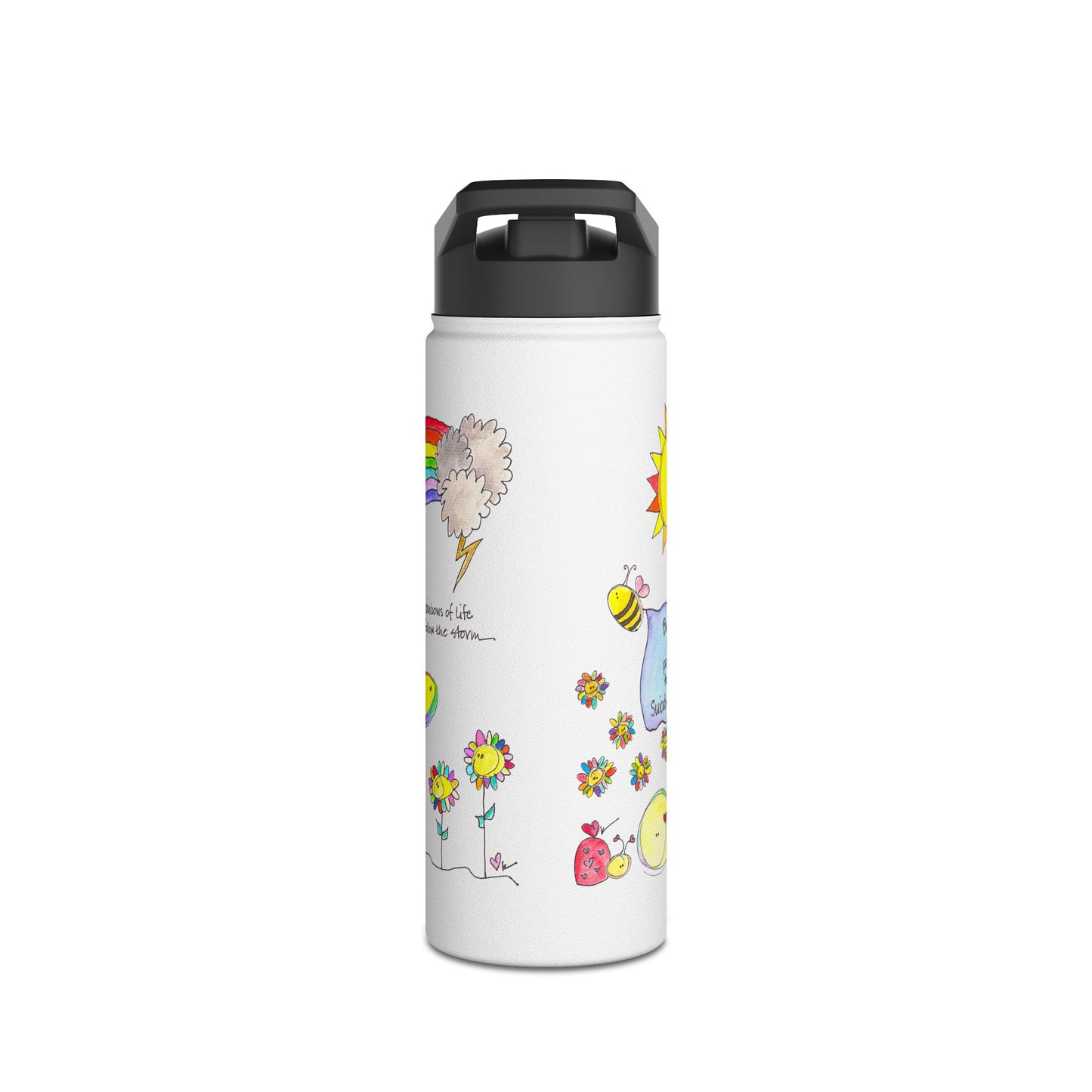 AFSP National Stainless Steel Water Bottle - Rainbows follow Storms