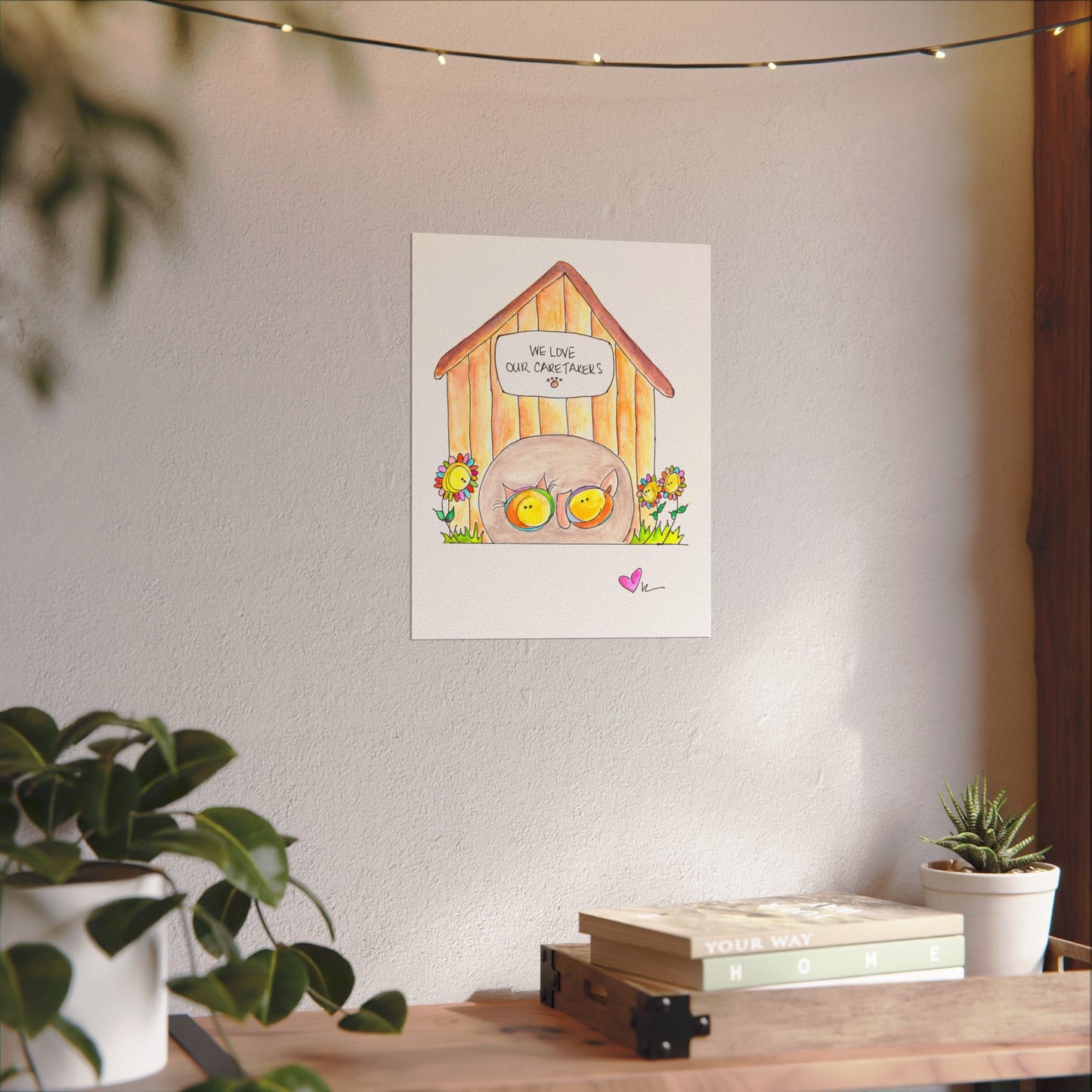 Textured Watercolor Matte Print - We Love our Caretakers