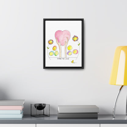 Gallery Canvas with Black Frame - Share the Love