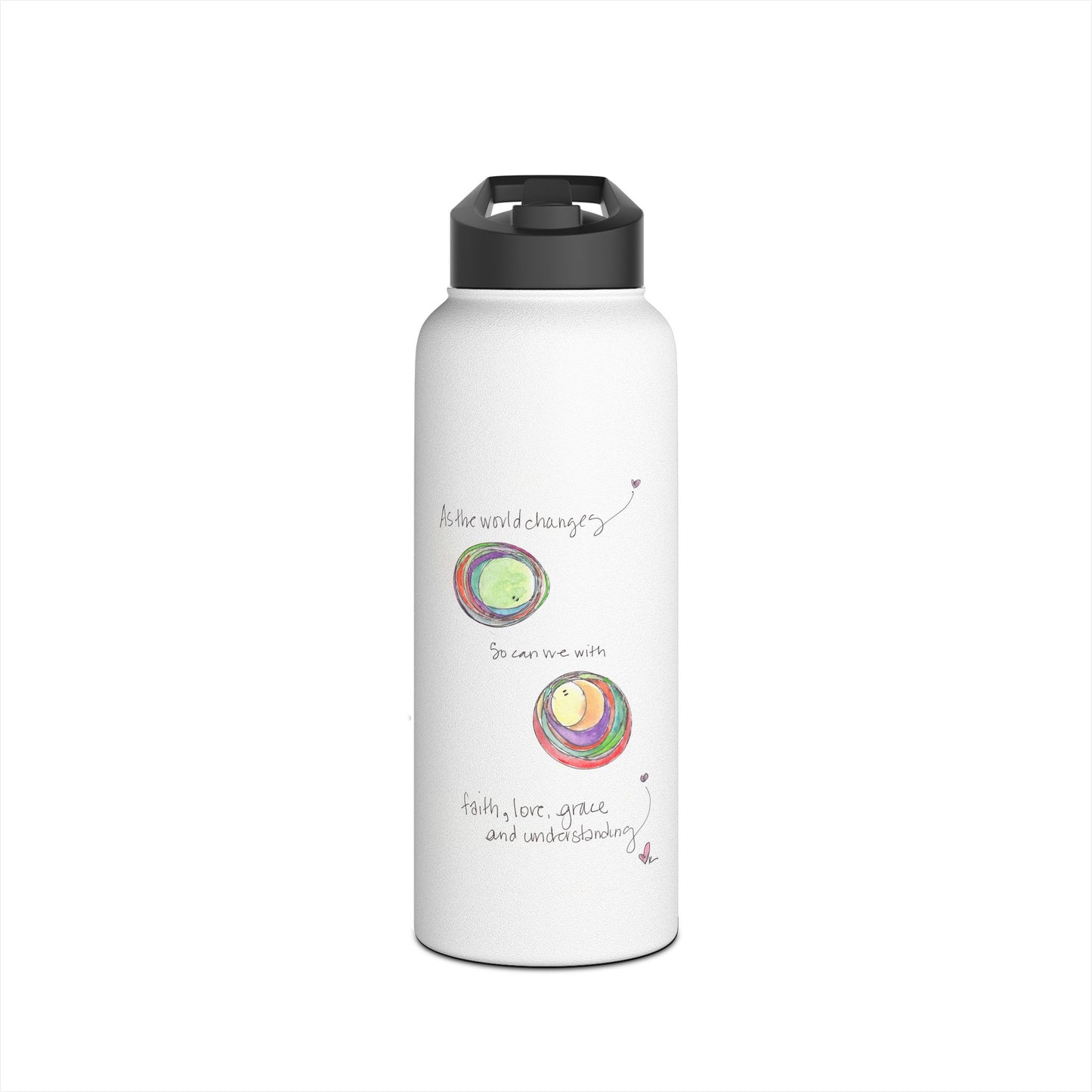 Stainless Steel Water Bottle, Standard Lid - As the World Changes