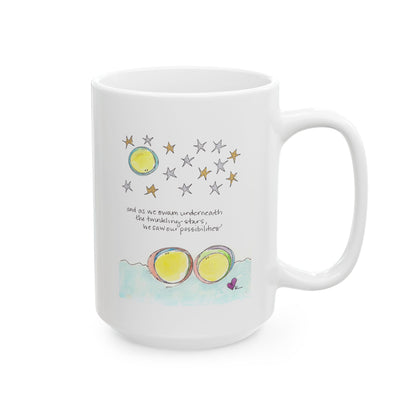 Ceramic Mug, (11oz, 15oz) - Swim with the Stars