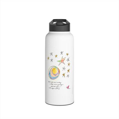 Stainless Steel Water Bottle, Standard Lid - Star with Open Arms