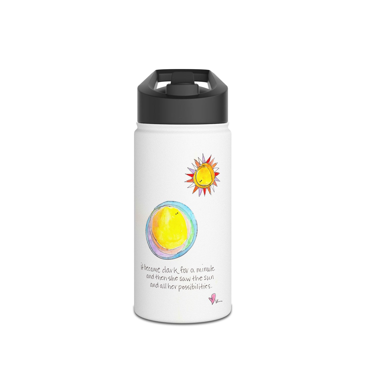 Stainless Steel Water Bottle, Standard Lid - She saw the Sun