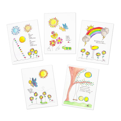 AFSP Indiana Multi-Design Greeting Cards (5-Pack Variety) - Cards of Encouragement and Hope