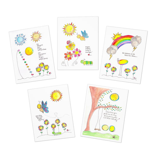 AFSP Indiana Multi-Design Greeting Cards (5-Pack Variety) - Cards of Encouragement and Hope