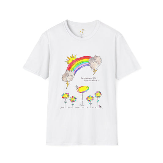 AFSP Indiana - Unisex Softstyle T-Shirt - Rainbows follow Storms