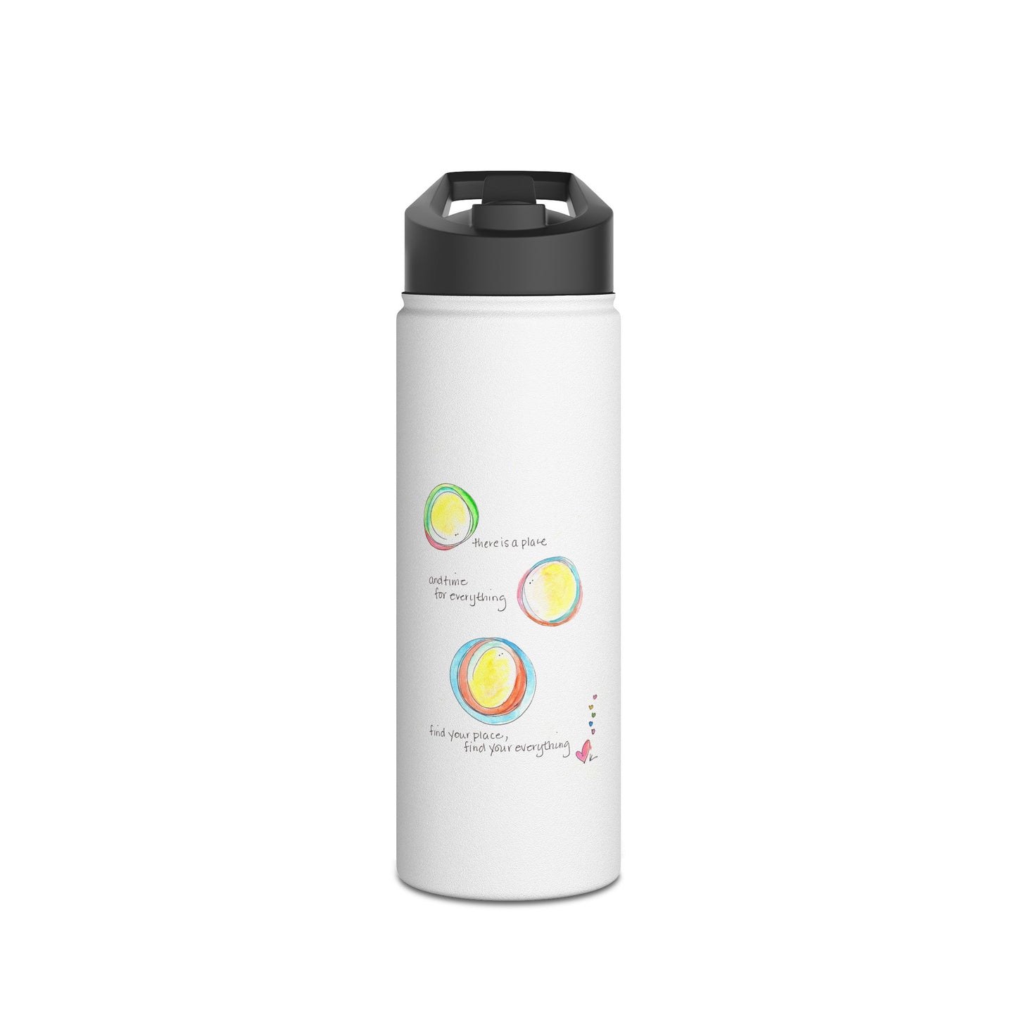 Stainless Steel Water Bottle, Standard Lid - Place and Time