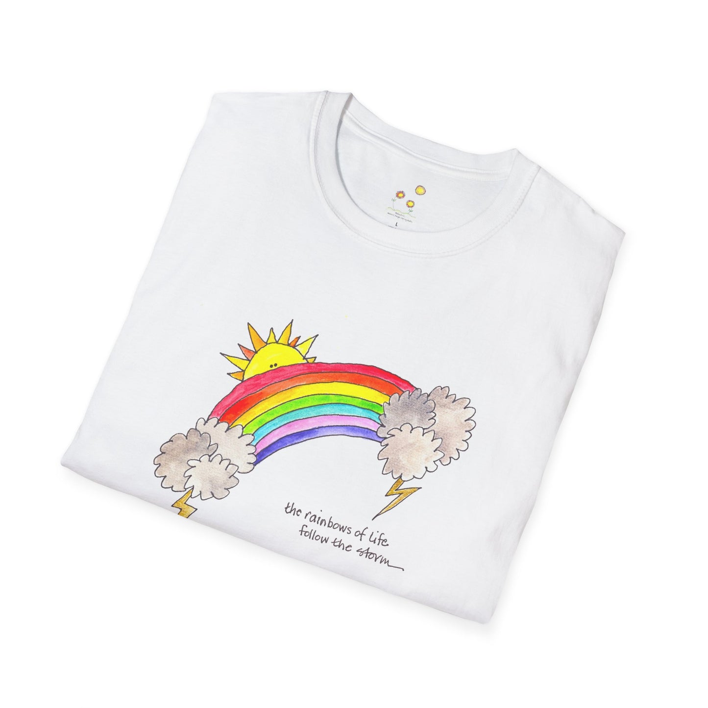 AFSP Indiana - Unisex Softstyle T-Shirt - Rainbows follow Storms