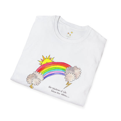AFSP Indiana - Unisex Softstyle T-Shirt - Rainbows follow Storms