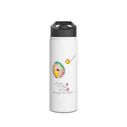 Stainless Steel Water Bottle, Standard Lid - The Heart Compass