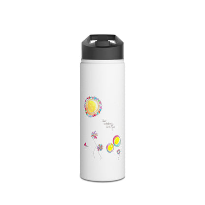 Stainless Steel Water Bottle, Standard Lid - Reflecting with You