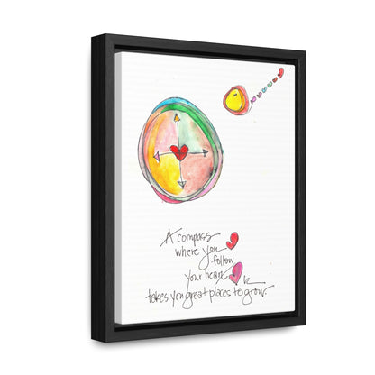 Gallery Canvas with Black Frame - The Heart Compass