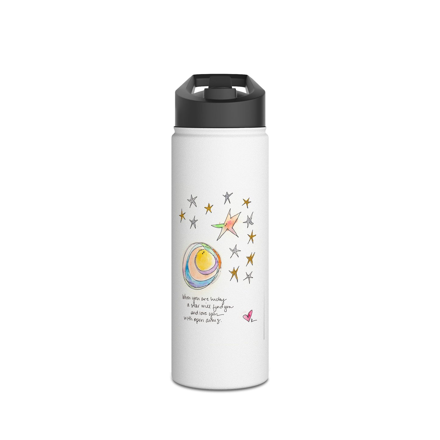 Stainless Steel Water Bottle, Standard Lid - Star with Open Arms