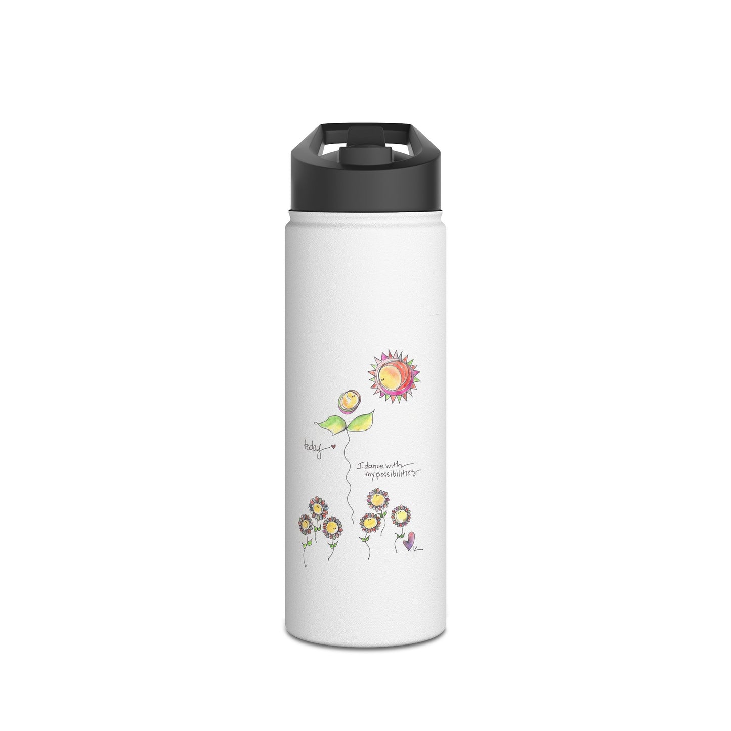 Stainless Steel Water Bottle, Standard Lid - Dance with Possibilities