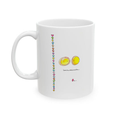 Ceramic Mug, (11oz, 15oz) - Love is a Chain Reaction