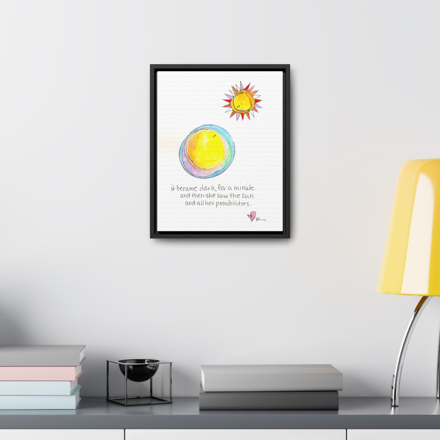 Gallery Canvas with Black Frame - She Saw the Sun