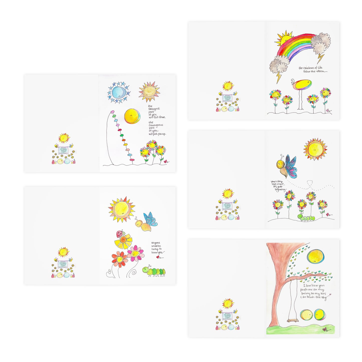 AFSP Indiana Multi-Design Greeting Cards (5-Pack Variety) - Cards of Encouragement and Hope