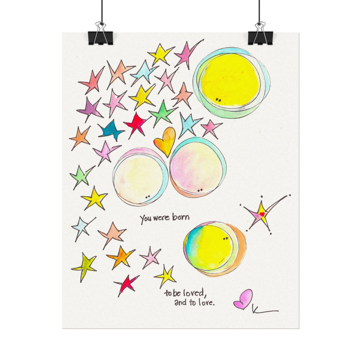 Textured Watercolor Matte Print - You were Born to be Loved