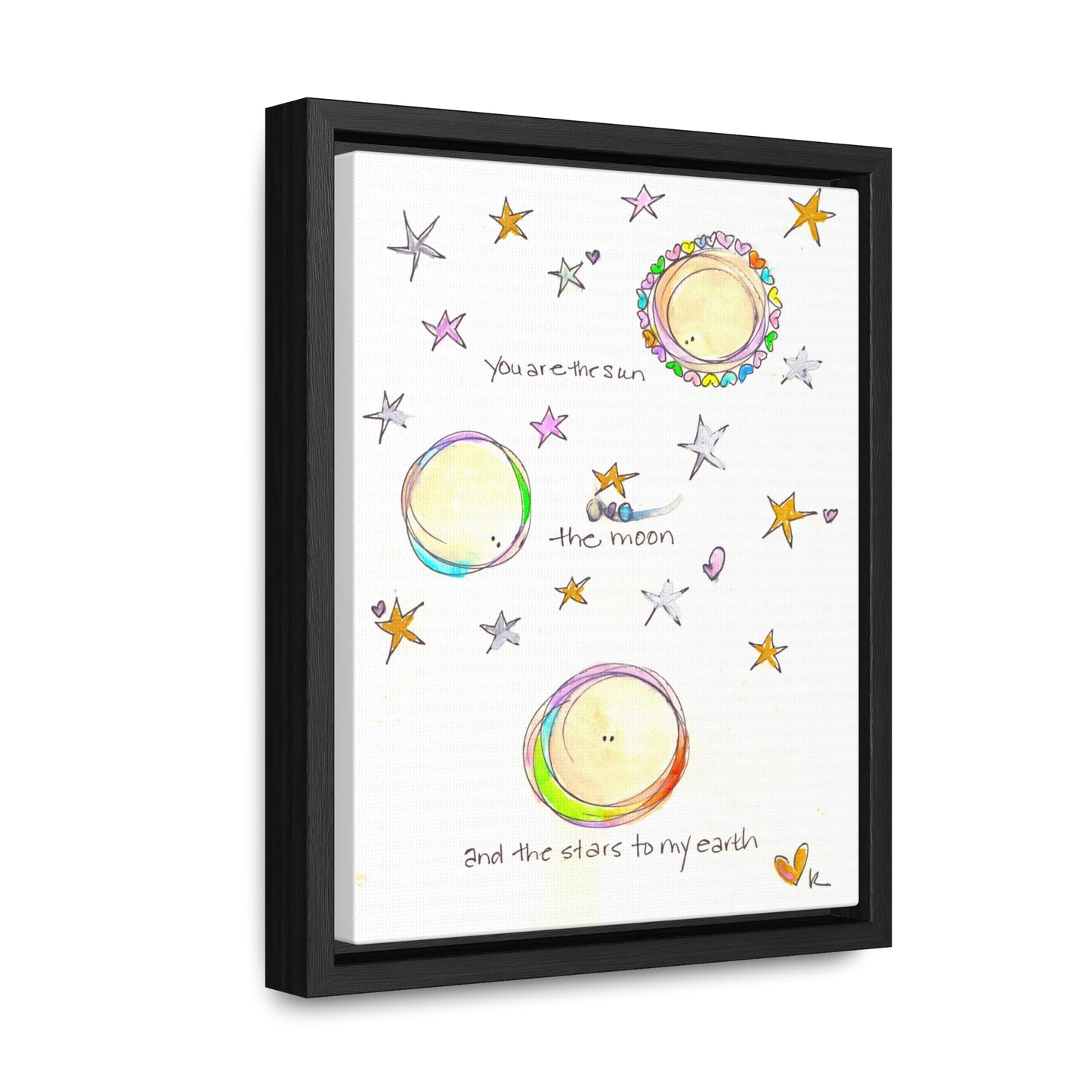 Gallery Canvas with Black Frame - You to My Earth