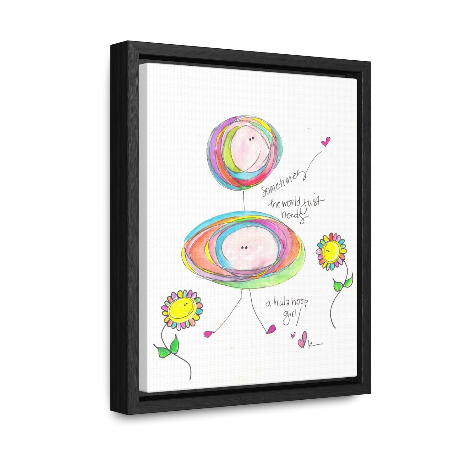 Gallery Canvas with Black Frame - The World needs a Hula Hoop Girl