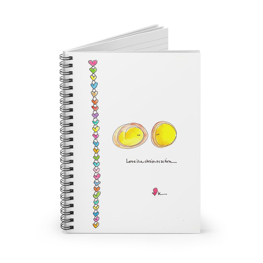 Spiral Notebook Lined - Love is a Chain Reaction