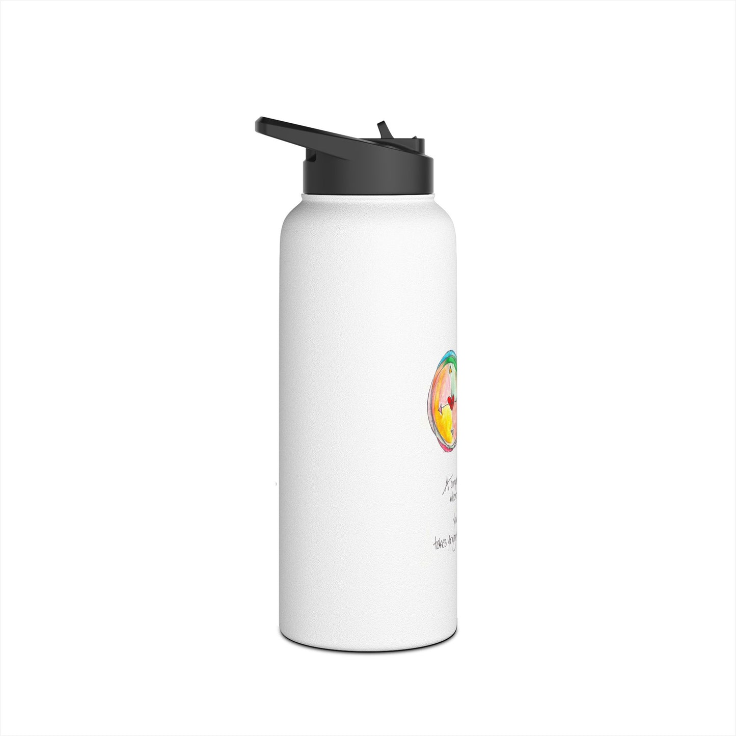 Stainless Steel Water Bottle, Standard Lid - The Heart Compass