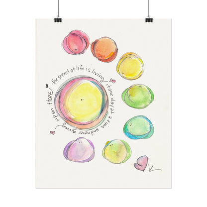 Textured Watercolor Matte Poster - The Secret to Life