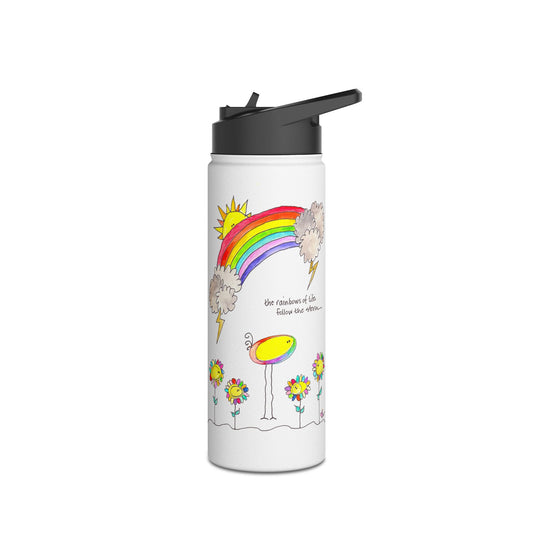 AFSP National Stainless Steel Water Bottle - Rainbows follow Storms