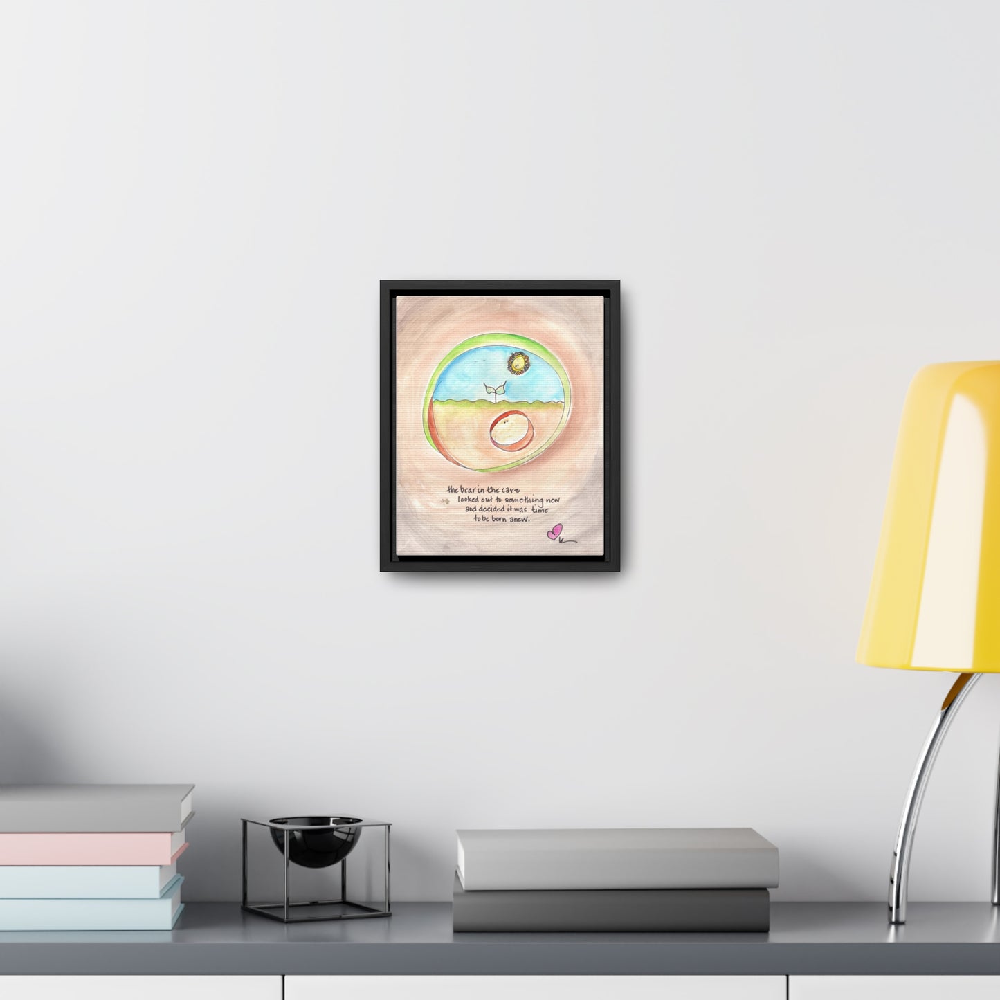 Gallery Canvas with Black Frame - The Bear in the Cave